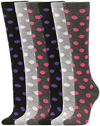 Women's Soft Knee High Socks,Casual, Argyle Multi Color Value Pack of 3 and 6 Pairs