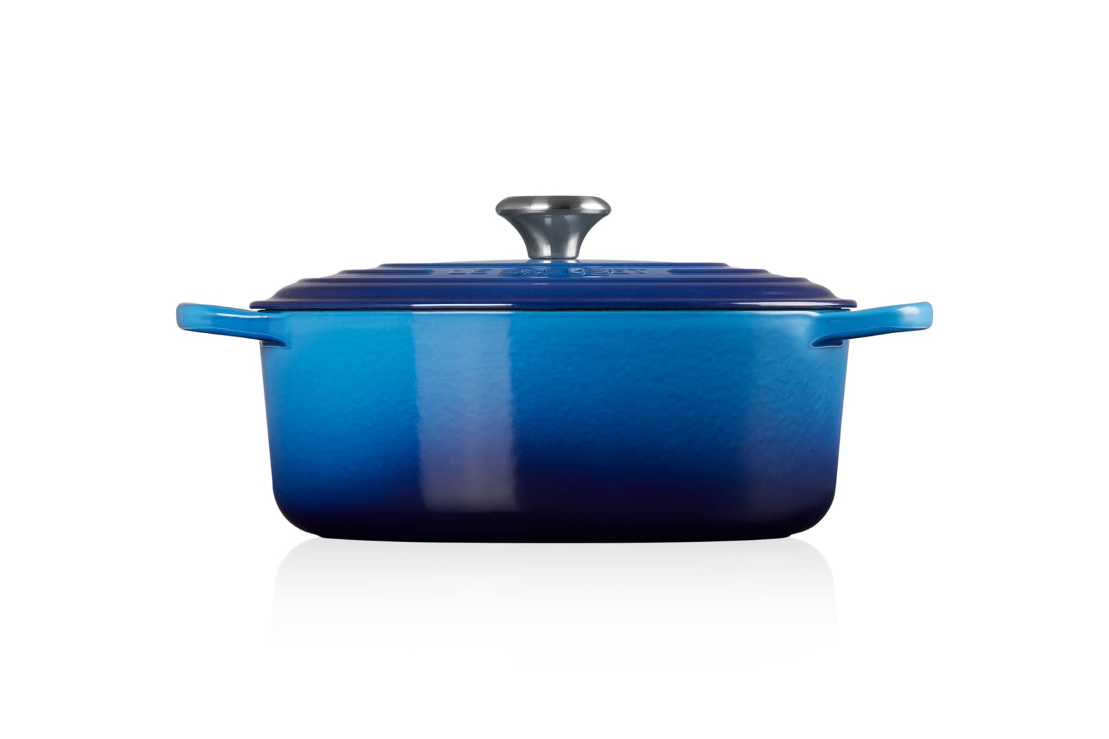 Le Creuset Signature Gusseisen-Bräter mit Deckel, Ø 27 cm, Oval, Für alle Herdarten und Induktion geeignet, Volumen: 4,1 l, 4,425 kg, Azure, 21178272202430 3