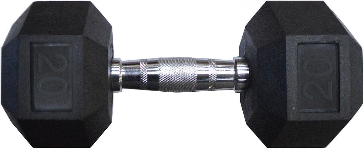 Photo 1 of Rage Fitness Rubber Coated Dumbbell - No Roll Design Easy-Grip Steel Knurled Handle, Weights Dumbbell Set for Strength Training, Workouts - Ideal Weights Set for Home Gym - SOLD INDIVIDUALLY - Black (20 LB)