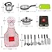 Kids Kitchen Pretend Play Set - 29Pcs Kitchen Toys Including Induction Cooker with Light Sound, Apron&Chef Hat, Cookware Utensils, Cutting Food Playset Accessories for Toddlers Girls Boy Birthday Gift