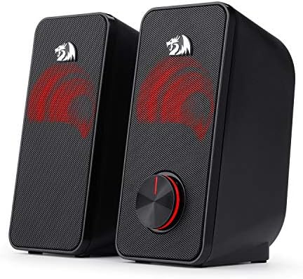 Enceintes PC Gaming Redragon GS500 Stentor 2.0 - Éclairage Rouge, Son Stéréo Et Basse, Alimentation USB, Connecteur 3.5mm