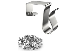 Jalzdieod 50 Pcs Metal Christmas Light Clips for Outside String Lights - Weatherproof Gutter Clips for Xmas Seasonal Rope