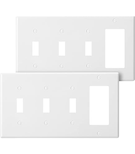 Glazed White Porcelain Wall Plate – Single Toggle Switch Cover, Vintage Or Modern Decor, Easy-Clean Ceramic (4.5 X 2.75 X .375 In)