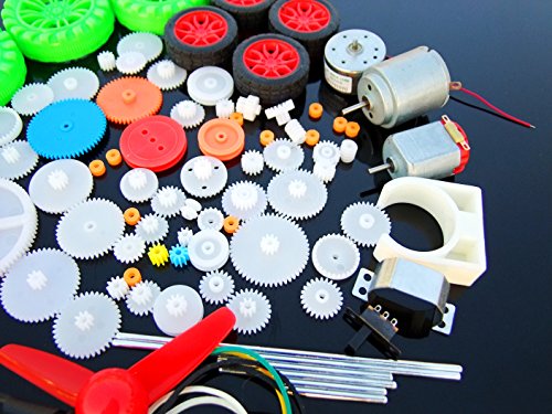 DIKAVS 69 kinds of toy motor spindle gear package (90PCS) toy robot high-speed motor DIY gearbox model accessories (DI toy car)