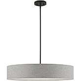 Livex Lighting, 46145-04, Elmhurst, Large Drum Pendant, Black