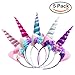 Zeekoo 5 Pcs Baby Unicorn Horn Headband Rose Flower Hairband Animal Photo Props with Glitter Ears for Halloween Party Birthday Cosplay Costume