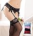 Adulove Garter Belt, Women's 4-Pack Suspender Belt Set with Straps and Clips for Stockings