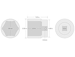 TEKTON 1/2 Inch Drive x 38 mm 6-Point Impact Socket