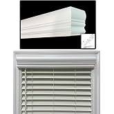Faux Wood Blinds Valance - Custom Made to Your Size (Color: White) | For Horizontal and Venetian Blinds (Hidden Valance Clips Included). Inside or Outside Mount - Royal Crown Cornice