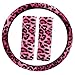 OxGord Velour Leopard Print Steering Wheel Cover, Pink