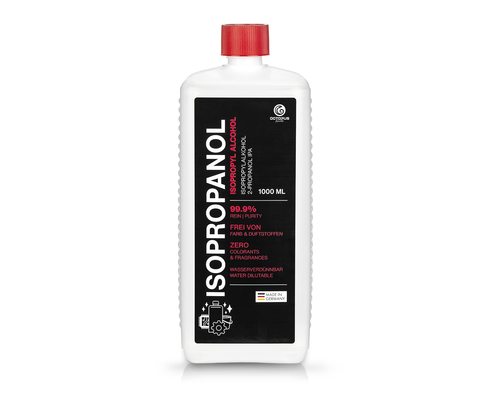 Isopropanol 99.9% 1L cleaner alcohol - isopropyl alcohol 2-propanol IPA, the all-round cleaning agent for degreasing