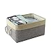 TheWarmHome Storage Basket for Organizing - 3 Pack 14x10x7 inch Large Collapsible Storage Bin for Shelves, Fabric Storage Cubes for Organizer ClosetCloth Gift Toy (Grey & Gold)