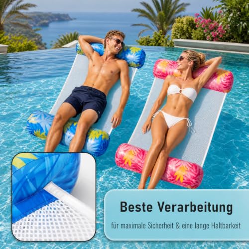 CNMTCCO Air Mattress Pool Water Hammock, 4 in 1 Inflatable Water Hammock for Adults, Foldable Water Hammock Air Mattress Water for Swimming Pool, Beach and Sea