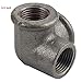 Gimiton 4 Pack 3 Way Pipe Fitting Malleable Iron DN15 1/2 Black Malleable Cast Iron Pipe Tee Fitting Industrial Steel Side Outlet Elbow 3-Way Fitting (DN15 1/2)