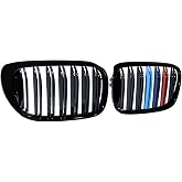 NAAMOTOMOX Front Kidney Grill Glossy Black M Sport for BMW 7 Series G11 G12 | 2X Left Right Double Line Grille Style Color Compatible With 730i 740i 750i 750Li 740e 725d 730d Pre-LCI 2016 2017 2018