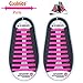 No Tie Elastic Shoelaces by Coolnice®, Silicone Shoe Lace Lock Bands for Kids or Adults 20 Pc DIY for sneakers, boots, running, triathalon- Color of Pink