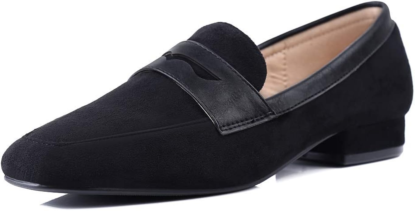 square toe penny loafers