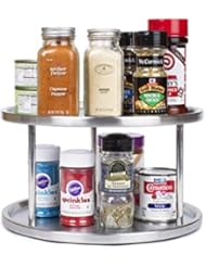 Estilo Stainless Steel Lazy Susan - 2 Tier Design, 360-degree Turntable