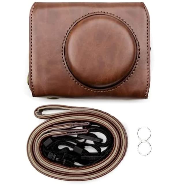 kinokoo Canon G7X Mark III Case, Camera Case for Canon PowerShot G7X Mark III, PU Leather Protective Case for Canon G7XIII G7XII/G7X3 G7X2 with Shoulder Strap (Coffee)
