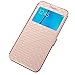 Note 5 Case, Galaxy Note 5 Case, ArtMine Quilted Plain Color View Window Function PU Leather Flip Folio Book Style Protective Skin Stand Phone Case Kickstand Feature for Samsung Galaxy Note 5(Golden)