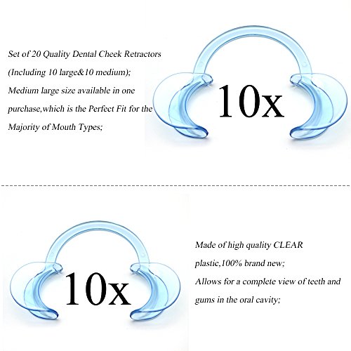 20 Pack Dental Mouth Opener for Speak Out Game/Watch Ya Mouth Cheek Retractor Mouthguard Challenge C-SHAPE Teeth Whitening Intraoral Cheek Lip Retractors
