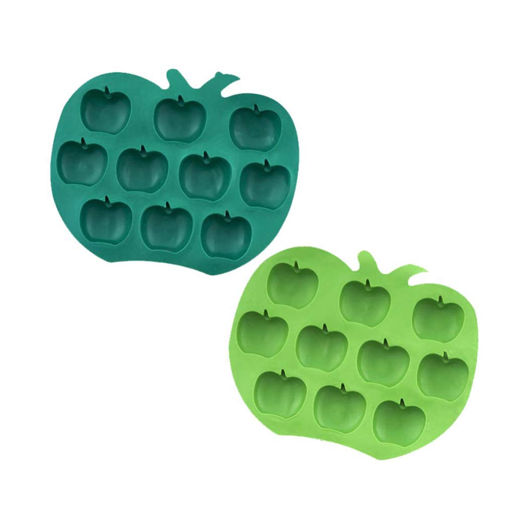UPKOCH Reusable Silicone Ice Mold Ice Cube Apple Shape for Home Kitchen Bar Ice Making Baking Tool(Random Color)