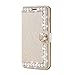 Elaco Women Phone Case Compatible with iPhone 6/6s 4.7 inch/Compatible with iPhone 6 Plus 5.5inch/ iPhone 7 4.7inch/iPhone 7 Plus 5.5inch Wallet Card Magnetic Case Cover (Gold1, iPhone 6/6s 4.7inch)