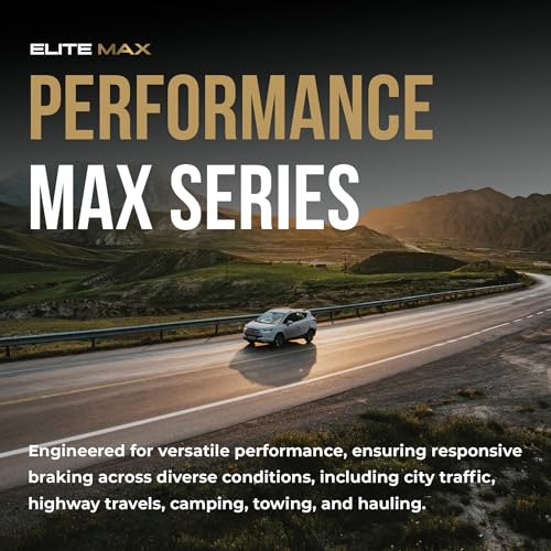 Max Advanced Brakes Front & Rear Brake Kit Compatible With 2013-2015 2016 2017 2018 2019 Ford Explorer Flex Taurus Replacement Drilled Slotted Black Coated Disc Brake Rotors and Ceramic Brake Pads