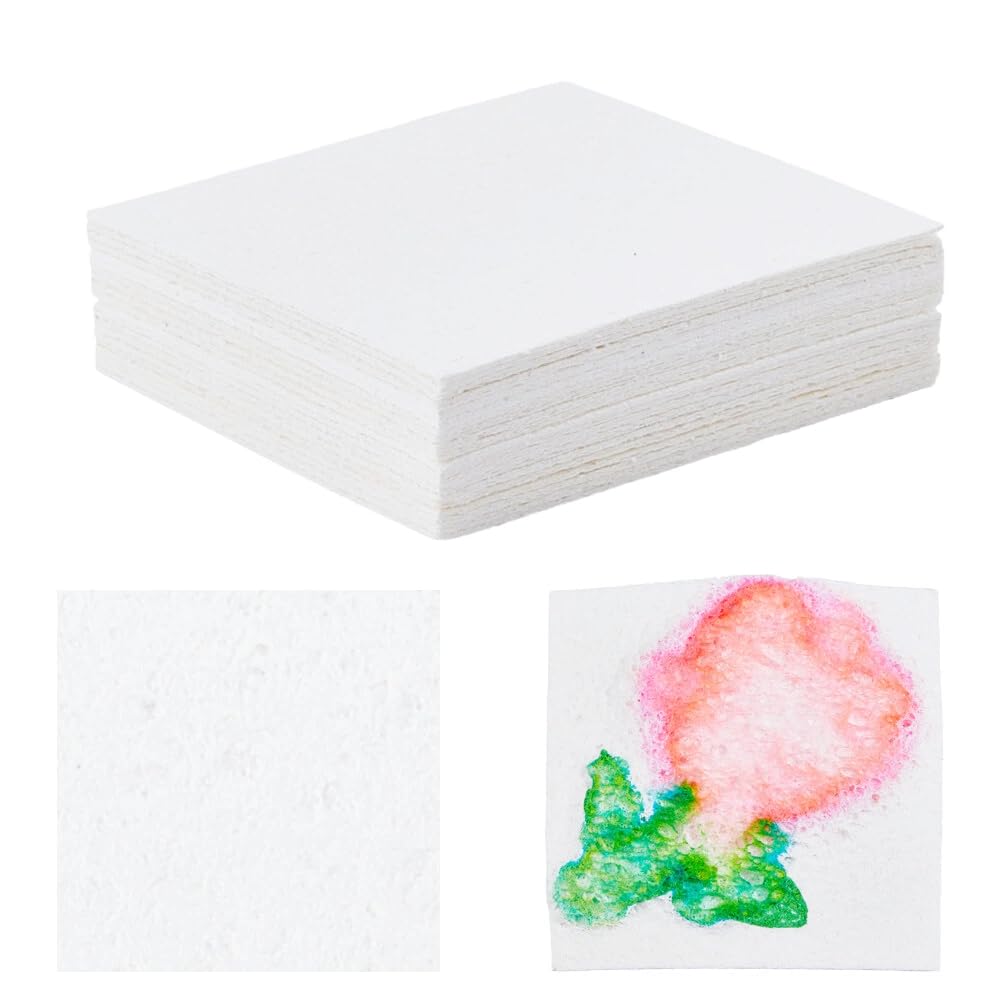 DICOSMETIC 20Pcs 10x10cm Square Magic Puffy Paint Wood Pulp Cotton Foam Texture Paper Magical 3D Effect Painting Foam Blank Art Paper for DIY Puffy Paint Crafts Art Projects