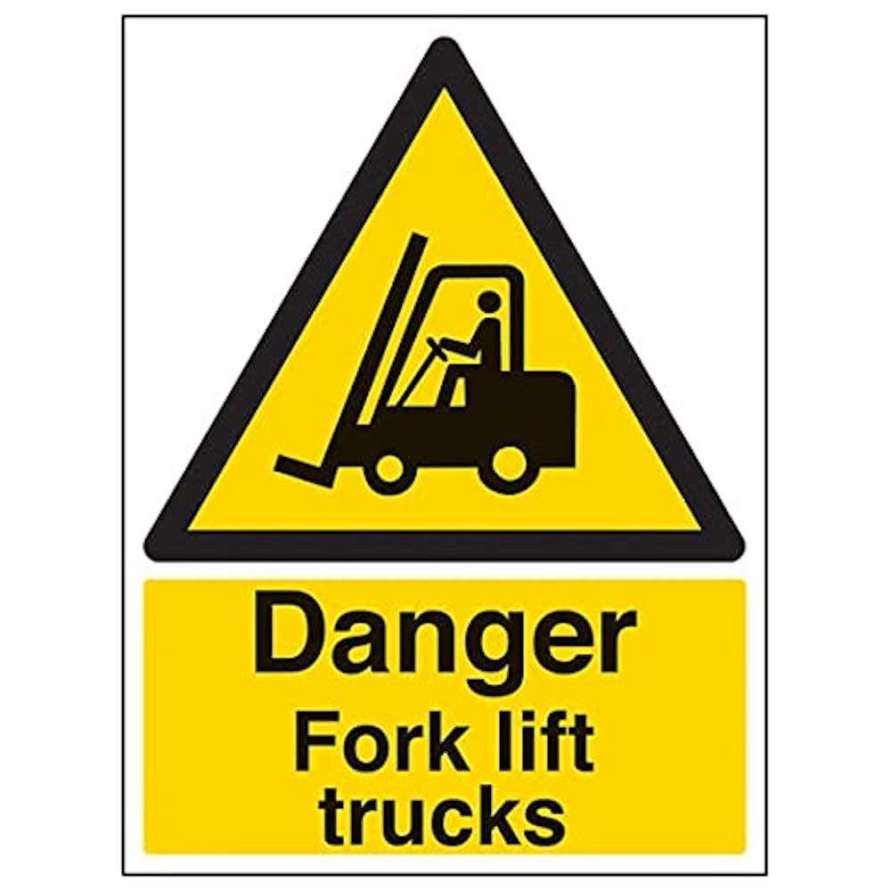V Safety Eco Friendly Warning Vehicle- Danger Fork Lift Trucks - 300 X 400mm