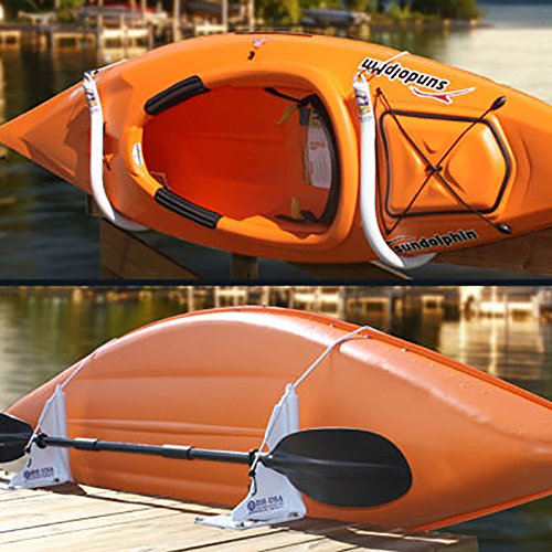 White Powder Coated Dock Mount Kayak Racks