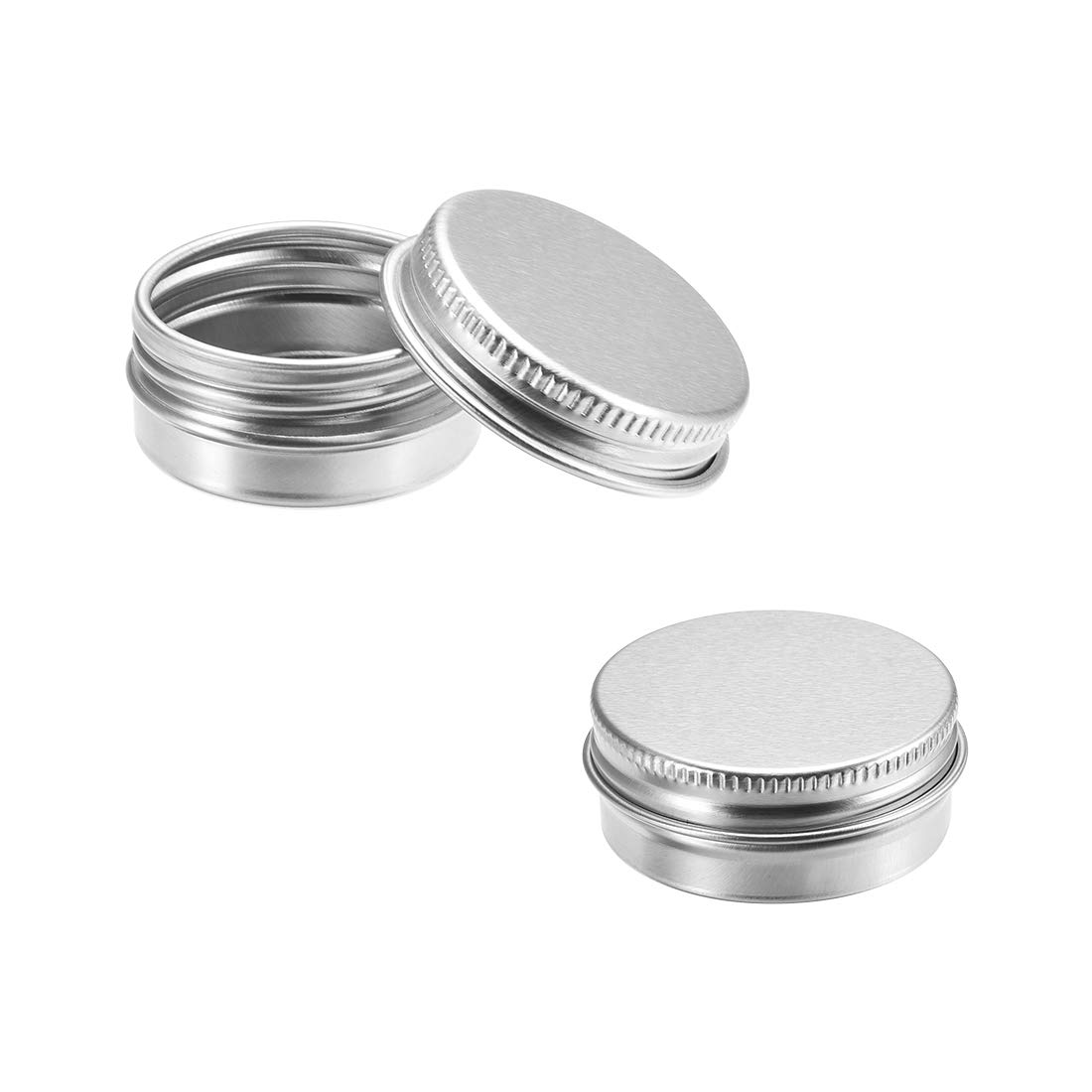 sourcing map 12 Pack 0.33 oz Round Aluminum Cans Tin Can Screw Top Metal Lid Containers for Crafts, Candles, 1ml