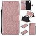 A-slim iPhone X Wallet Case, (TM) Sun Pattern Embossed PU Leather Magnetic Flip Cover Card Holders & Hand Strap Wallet Purse Case for iPhone X 2017 - Rose Gold