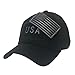 The Hat Jungle USA American Flag Patch Tactical Hat Mesh Back Adjustable Baseball Cap,Black