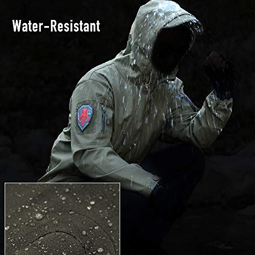 ANTARCTICA Men's Mountain Waterproof Ski Jacket Outdoor Sports Windproof Rain Jacket (Black Camo, XXXL)