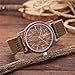 Morrivoe Luxury Wooden Watch Genuine Leather Strap For Men Japanese Bamboo Gift Box (PEACH WOOD(Brown))