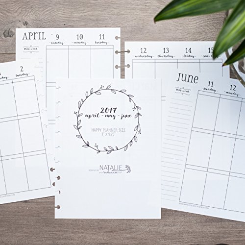 Dated Calendar Inserts for The Happy Planner, APRIL MAY & JUNE 2018, Create 365 Planner, MAMBI Happy Planner Calendar, Premium Paper