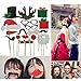 Tinksky A Set of 17pcs DIY Funny Glasses Moustache Red Lips Deer Horn Santa Hat On Sticks Christmas Wedding Party Photo Booth Props