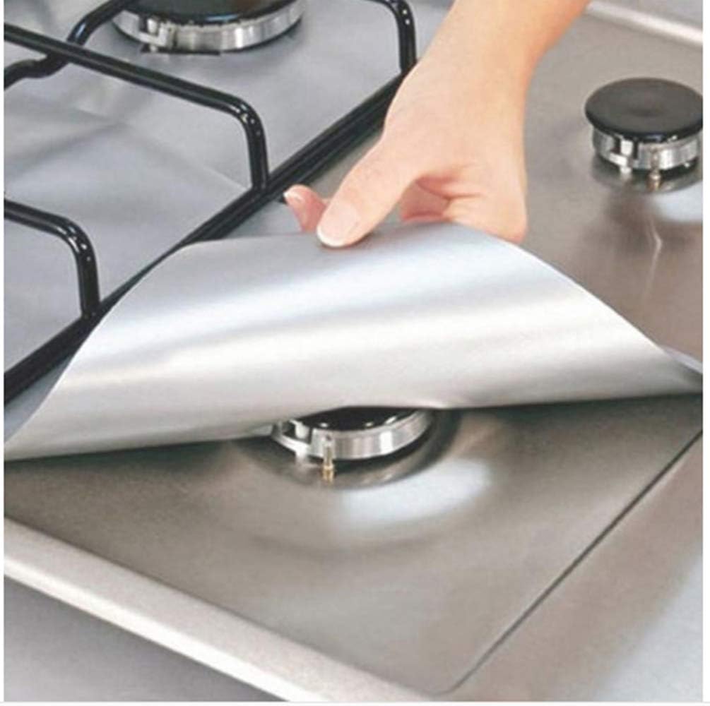 4pcs Gas Hob Range Protectors NonStick Reusable Cooker Protector