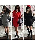 OVERMAL Women Hooded Hoody Sweatshirt Bodycon Hoodies Pullover Dress