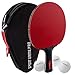Ping Pong Paddle with Killer Spin + Case for Free - Professional Table Tennis Racket for Beginner and Advanced Players - Improve Your Ping Pong Skills with JT Ping Pong Paddle Set (Light red)