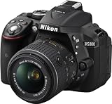 Nikon D5300 - Cámara réflex digital de 24.2 Mp (Pantalla 3.2', estabilizador óptico, vídeo Full HD), negro - kit cuerpo con objetivo Nikkor AF-S DX 18-55 mm f:3.5 VR II