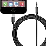 Stouch 3.5mm Male to Lightning Aux Audio Stereo Cable for iPhone 7 / 7 Plus to Car Stereo Hi-Fi Headphone Bluetooth Speaker Cable Support IOS 10.3 -Black(4 Ft /1.2 M)