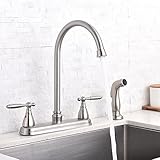 Shaco Modern Brushed Nickel Lead Free 2 handle Pull Out Prep Bar Sink Kitchen Faucets, Kitchen Faucet Pull Out
