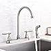 Shaco Modern Brushed Nickel Lead Free 2 handle Pull Out Prep Bar Sink Kitchen Faucets, Kitchen Faucet Pull Out