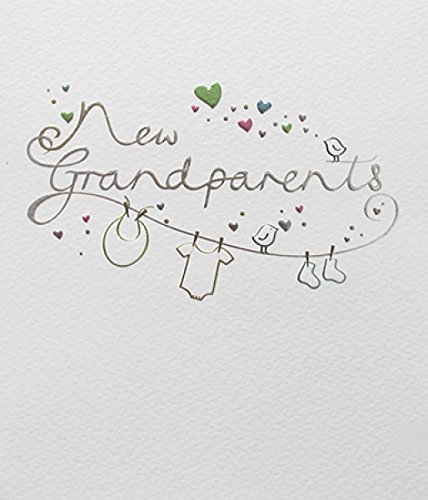 New Grandparents Card (PLK9512) New Baby - From The Mimosa Range - Embossed With A Foil Finish