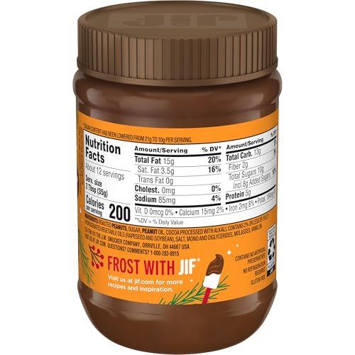 JIF PEANUT BUTTER & CHOCOLATE FLAVORED SPREAD, HOLIDAY EDITION, 15 OZ. JARS (12 COUNT)
