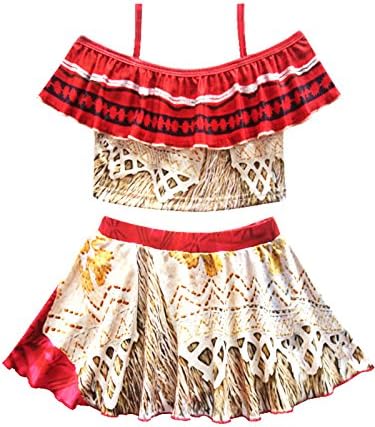 Wengift Girls Moana Princess Swimsuit Summer Swimming Dress for 2-9 Years Old