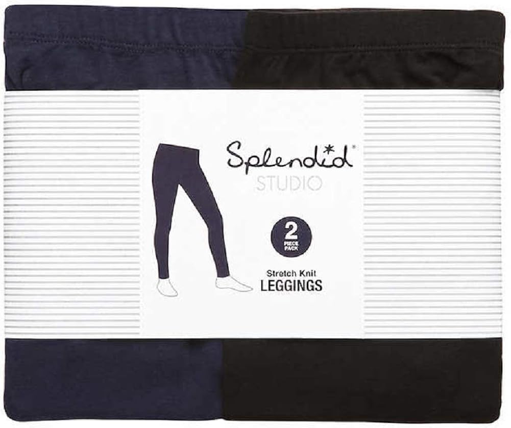 Splendid Girls' Tapered Legs Elastic Waistband Solid Legging (2 Pack): Clothing