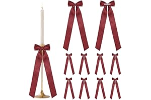 Red Bows for Candlestick Wine Glass Large Red Ribbon Bow with Twist Tie Bows for Gift Wrapping Christmas Bow for Table Self A